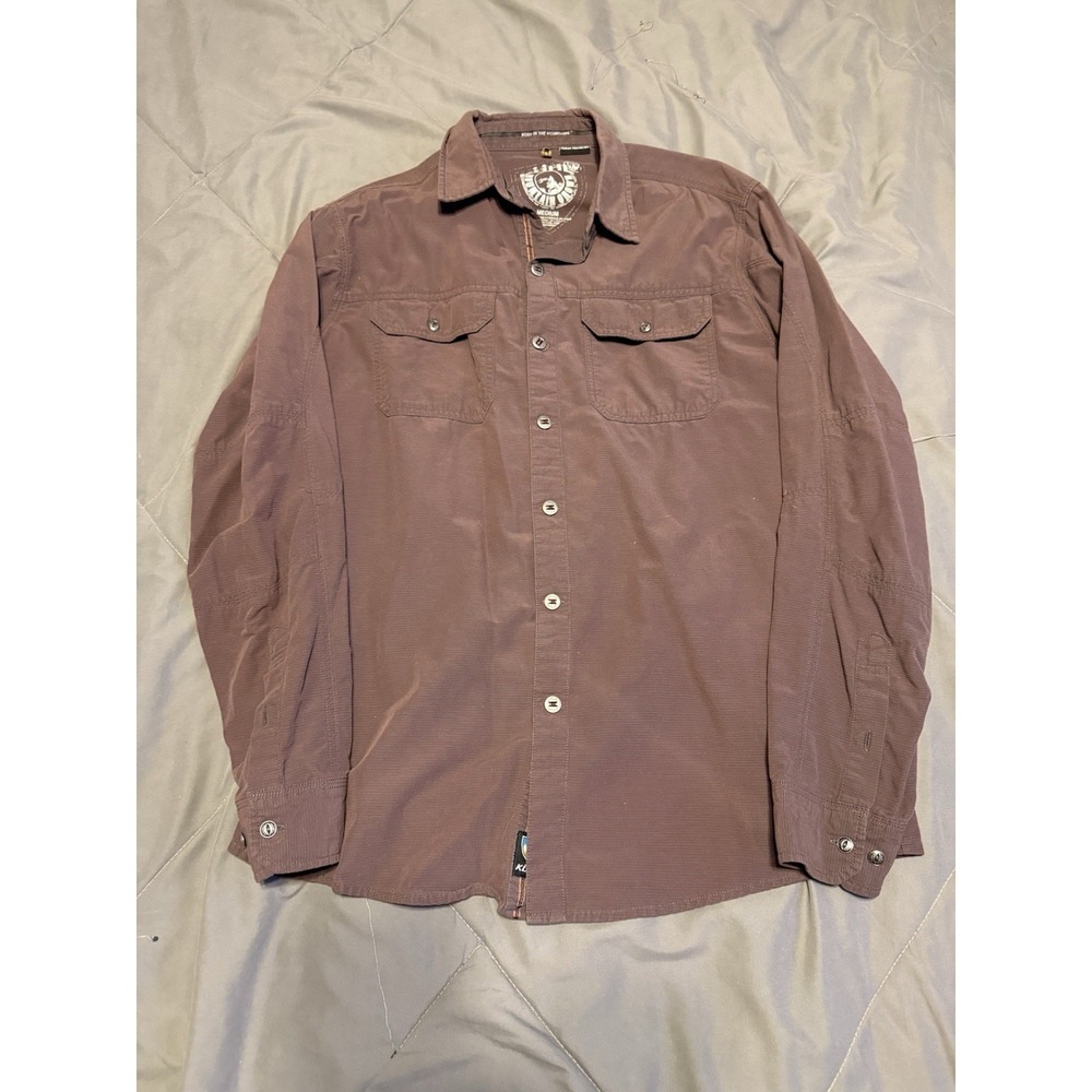 Kuhl Men's Sting Shirt Lightweight Long Sleeve Brown, Button-Up, Outdoor, Medium